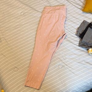 Old Navy Pink Pixie Pants with Floral Embroidery